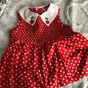 VGVC kids vintage Gymboree Polka dot and cherry collared dress
